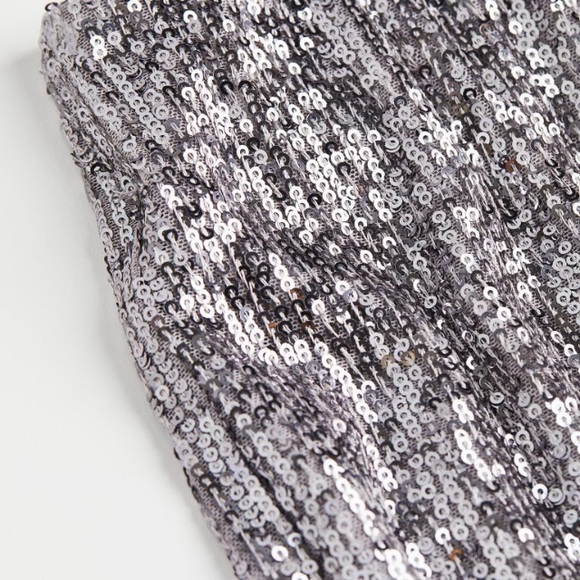 H&M silver sequin pants with elastic waistband  NWT - Picture 5 of 6